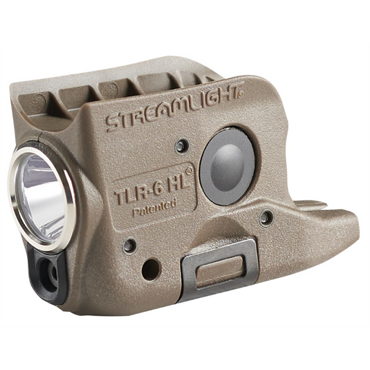 Streamlight TLR-6 HL Rechargeable Weapon Light and Laser for GLOCK 42/43 Subcompact Handguns; Flat Dark Earth Brown