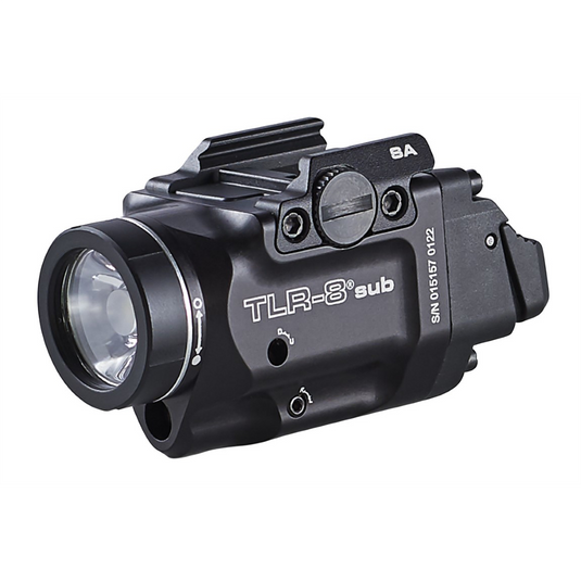 Streamlight TLR-8 sub Rail Mounted Tactical Light with Red Laser for GLOCK 43X/48 MOS and 43X/48 Rail Handguns; Black