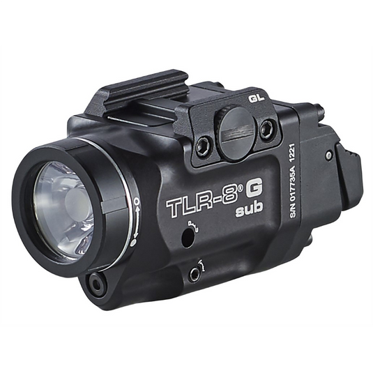 Streamlight TLR-8 sub Rail Mounted Tactical Light with Green Laser for 1913 Short Railed Subcompact Handguns; Black
