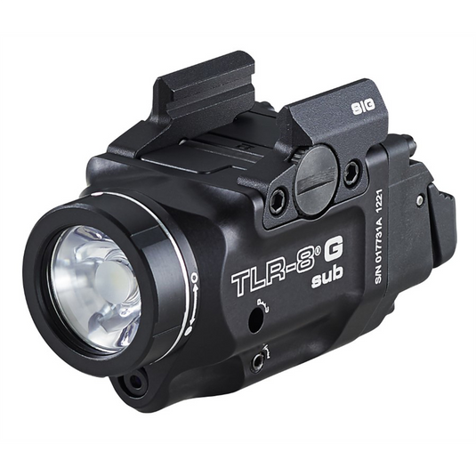 Streamlight TLR-8 sub Rail Mounted Tactical Light with Red Laser for Springfield Armory Hellcat Handgun; Black