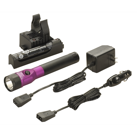 Streamlight Stinger DS LED Bright Rechargeable Flashlight with Dual Switches - Purple