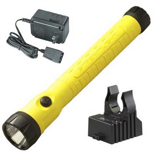 Streamlight 260 Lumen PolyStinger LED HAZ-LO Flashlight - 120V/100V AC/12V DC - Smart Charge - Yellow