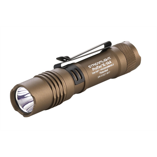 Streamlight 350 Lumen ProTac 1L-1AA Flashlight - Includes (1) CR123A lithium and ""AA"" Alkaline battery and holster - Clam - Coyote