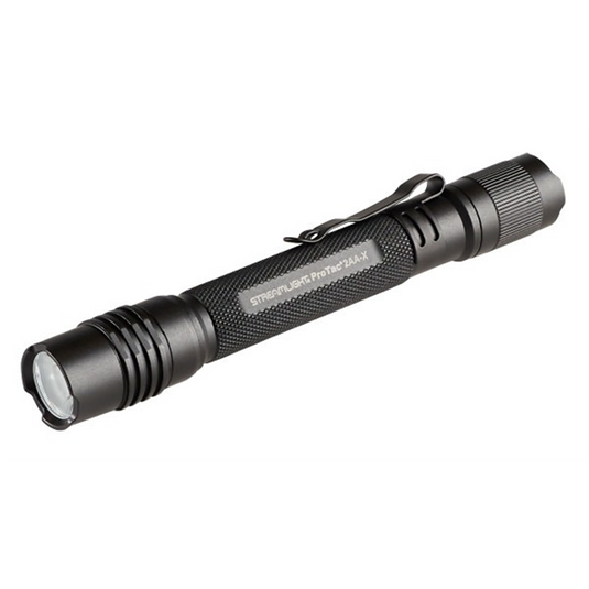 Streamlight 550 Lumen ProTac 2AA-X USB Flashlight &hyphen; Includes holster; rechargeable lithium polymer battery pack; and USB-C cord  - Black