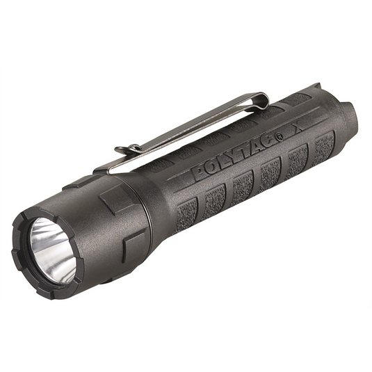 Streamlight 600 Lumen PolyTac X Flashlight - Includes (2) CR123A lithium batteries - Clam - Black