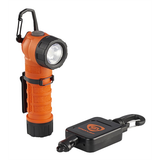 Streamlight PolyTac 90 X USB Multi-Fuel Right Angle Orange Flashlight with Gear Keeper; Orange