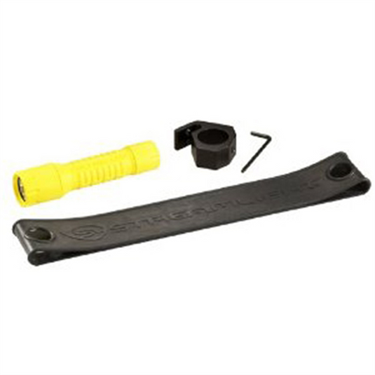 Streamlight 600 Lumen PolyTac Helmet Lighting Kit Flashlight - Includes helmet mount; rubber helmet strap and (2) CR123A lithium batteries - Clam - Yellow