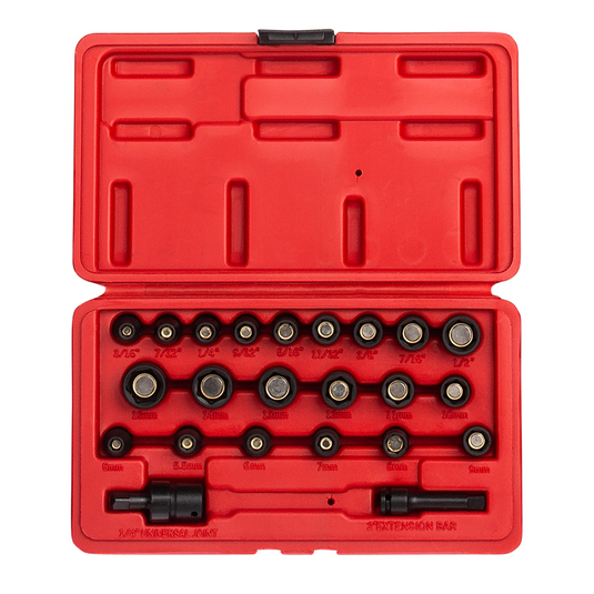 SUNEX IMPACT SOCKET SET 1/4 DR. 23PC MASTER MAGNETIC