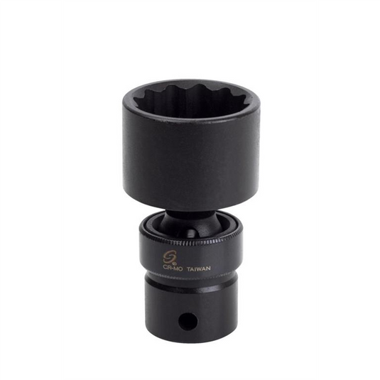 SUNEX SOC 1-1/8 1/2D IMP UNIV 12PT BLK