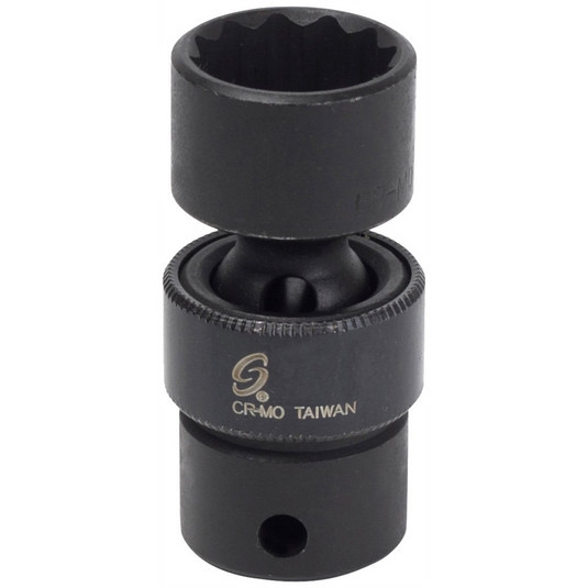 SUNEX SOC 16MM 3/8D IMP UNIV 12PT BLK
