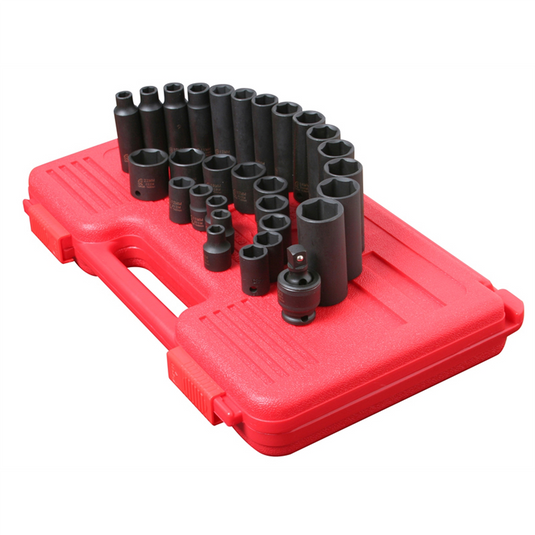 SUNEX 3/8"" Drive 29 Piece Metric Master Impact Socket Se