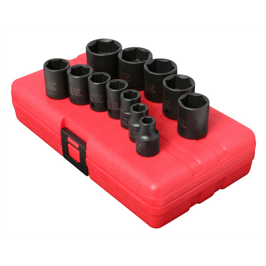 SUNEX SOCKET SET IMPACT 3/8IN. DRIVE 12 PC STD SAE