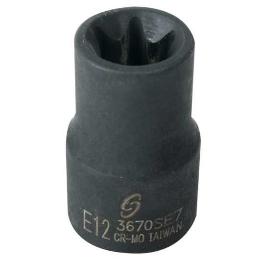 Sunex 3/8"" Dr. External Star Impact Socket E12