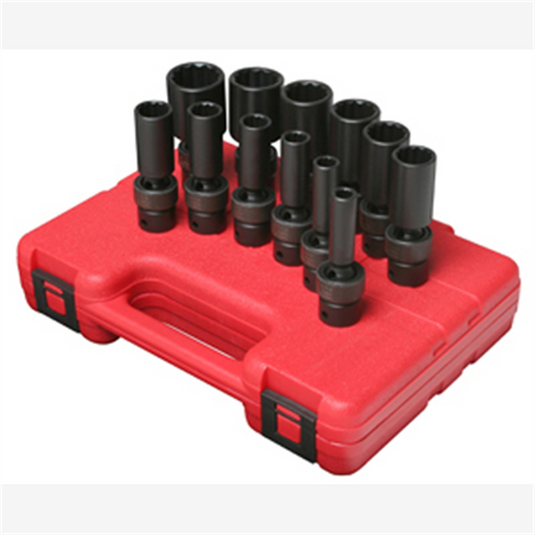 SUNEX 3/8 DR 12 POINT SAE UNIV DEEP IMP SK SET 12 PC.