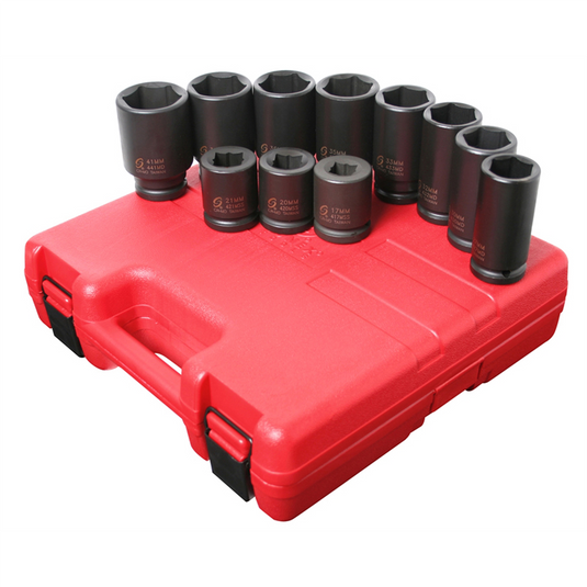 SUNEX SOCKET SET IMPACT 3/4""DR.11PC MET.DEEP SET