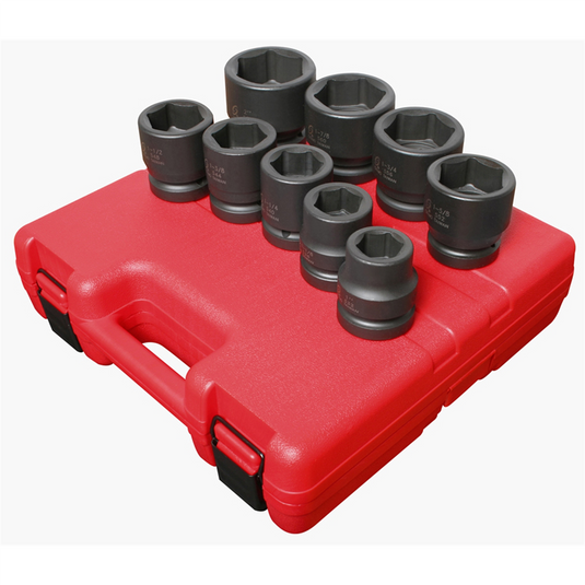 SUNEX SOCKET SET IMPACT 1"" DR 9PC STD SAE JUMBO
