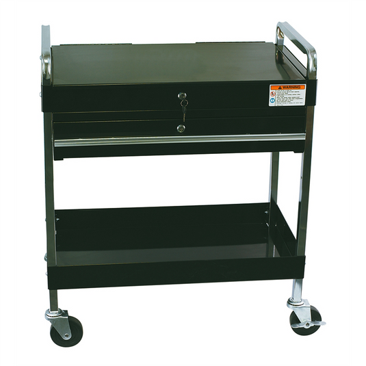 SUNEX SERVICE CART W/LOCKING TOP & DRAWER BLACK