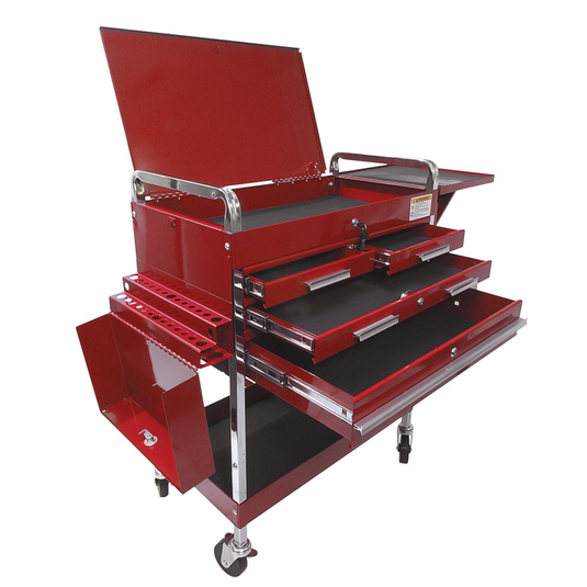 SUNEX Deluxe Service Cart w/ Locking Top; 4
