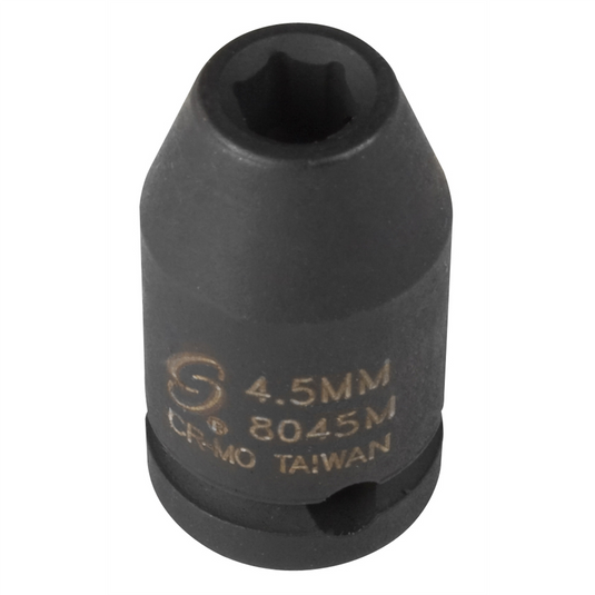 Sunex SOCKET IMPACT 4.5MM 1/4IN. DRIVE STD 6 POINT