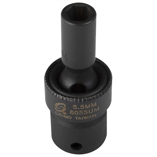SUNEX SOC 5.5 MM 1/4D IMP UNIV 6PT