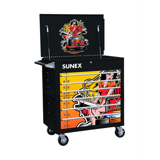 SUNEX Premium Full Drawer Service Cart - Pinup Girl Carol