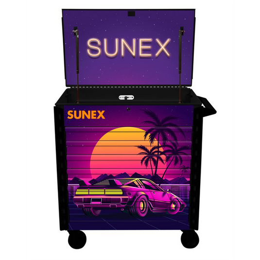 SUNEX Premium Full Drawer Service Cart - 80s Retro