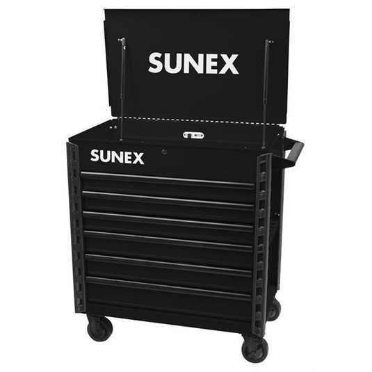 SUNEX Premium Full Drawer Service Cart - Black