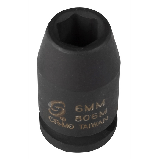 Sunex SOCKET IMPACT 6MM 1/4IN. DRIVE STD 6 POINT