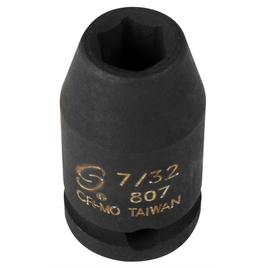 SUNEX SOC 7/32 1/4D IMP 6PT BLK