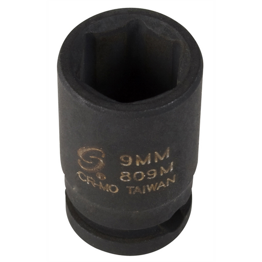 SUNEX SOC 9MM 1/4D IMP 6PT BLK