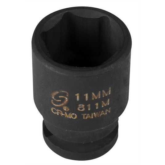 SUNEX SOC 11MM 1/4D IMP 6PT BLK