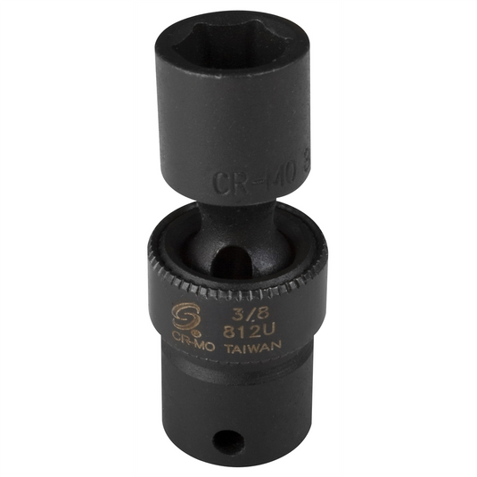 SUNEX SOC 3/8 1/4D IMP UNIV 6PT BLK