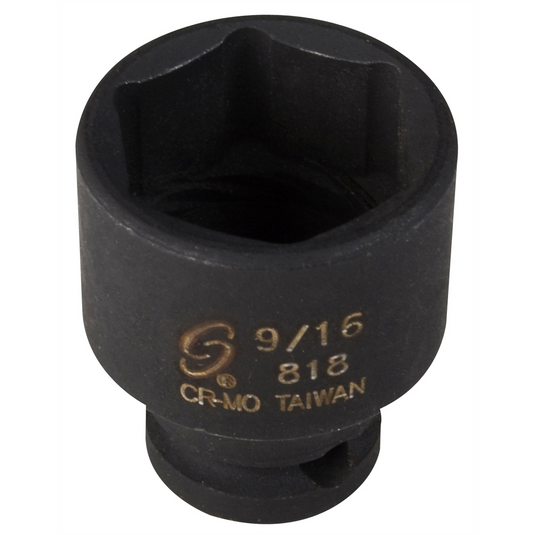 SUNEX SOC 9/16 1/4D IMP 6PT BLK