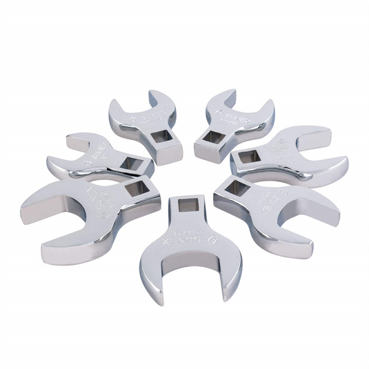SUNEX 7 Piece 1/2"" Dr. Jumbo SAE Crowfoot Wrench Set