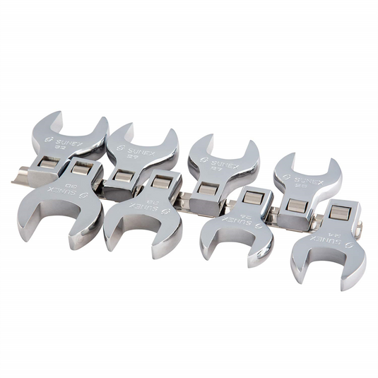 SUNEX 8 Pc. 1/2"" Dr. Jumbo Metric Crowfoot Wrench Set