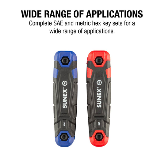 Sunex SAE/Metric/ 17 Piece Folding Hex Key Set; 1.5mm-8mm; 5/64""-1/4