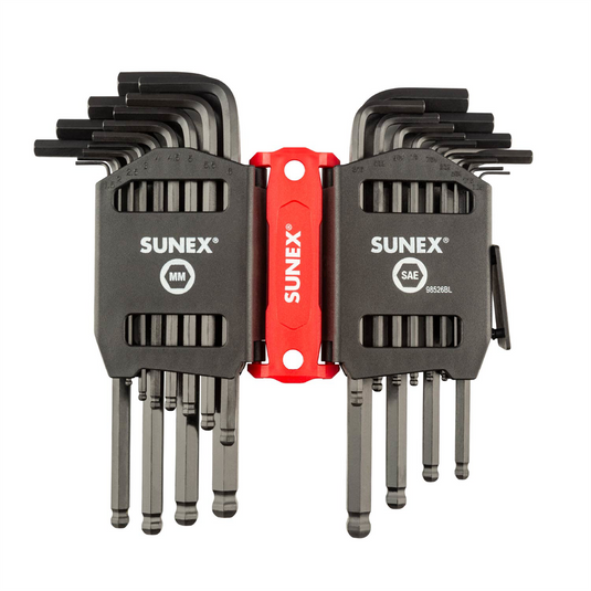 Sunex SAE/Metric 26 Piece Ball End Long Arm Hex Key Set; 2mm-10mm; 0.05""-3/8