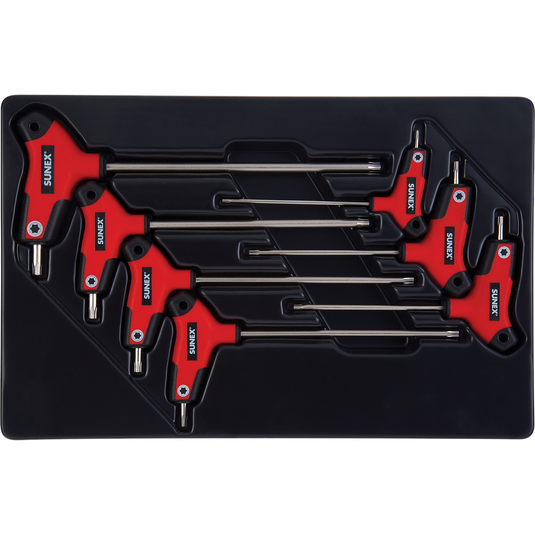 SUNEX 7-Piece T-Handle; Star Hex Key Set