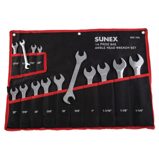 SUNEX 14 Pc. Full Polish SAE Angle Head Wrench Set