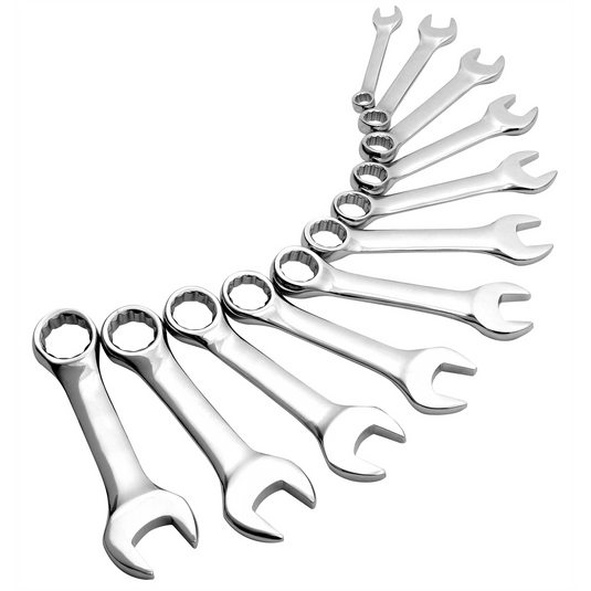 SUNEX STUBBY COMBINATION SAE WRENCH SET; 11 PC.