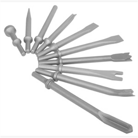 SUNEX AIR CHISEL SET; 10PC.
