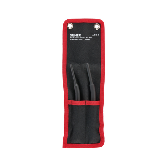 SUNEX Air Hammer Chisel Hinge Pin Driver 2 Piece Set in Portable Tool Roll