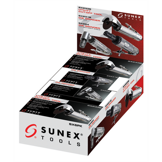 Sunex 6PC 2EA Angle; Straight Grinder/CutOff Tool Display