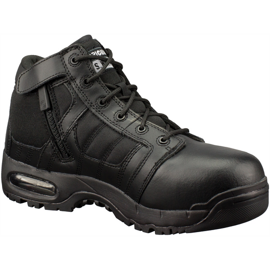 SWAT AIR 5"" CST (SAFETY-TOE) SIDE-ZIP BLACK SHOES 10.5