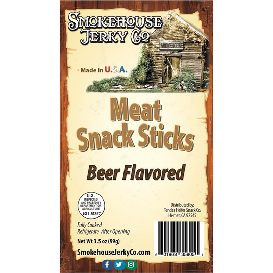 Tender Heifer Snack Co. Beer Flavored Meat Snack Sticks 3.5 Ounce