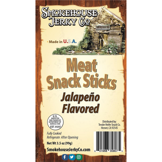 Tender Heifer Snack Co. Jalapeno Flavored Meat Snack Sticks 3.5 Ounce