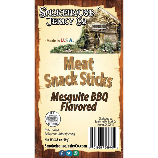 Tender Heifer Snack Co. Mesquite BBQ Flavored Meat Snack Sticks