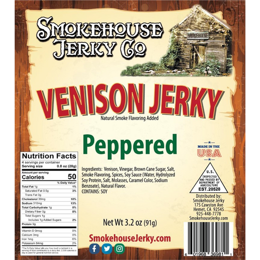 Tender Heifer Snack Co. Venison Peppered