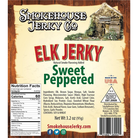 Tender Heifer Snack Co. Elk Sweet Peppered