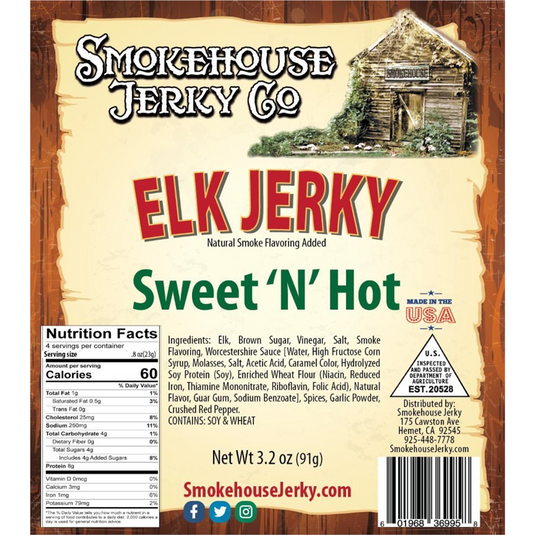 Tender Heifer Snack Co. Elk Sweet 'N' Hot